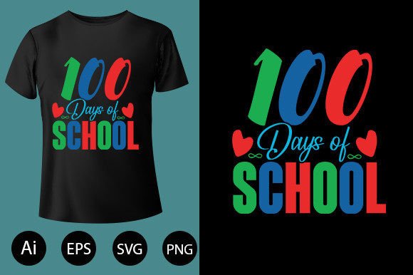 100 Days of School T-shirt Design 01