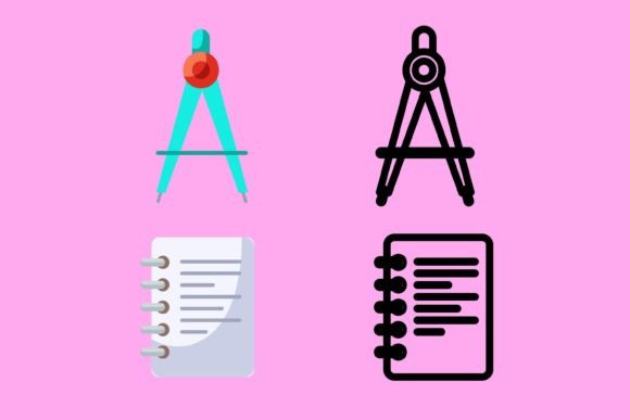 Bundling School Icon Illustration-3: Graphics & Icons for Branding