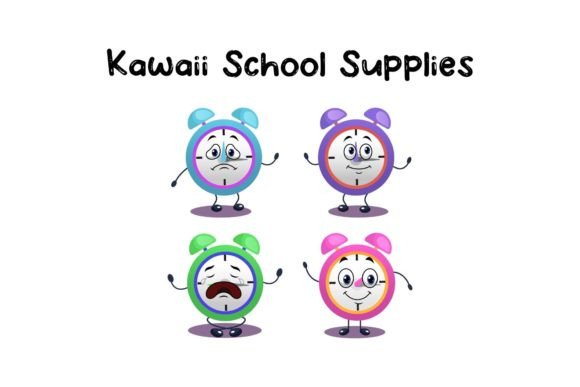 Kawaii School Supplies: Graphics & Icons for Creative Brands