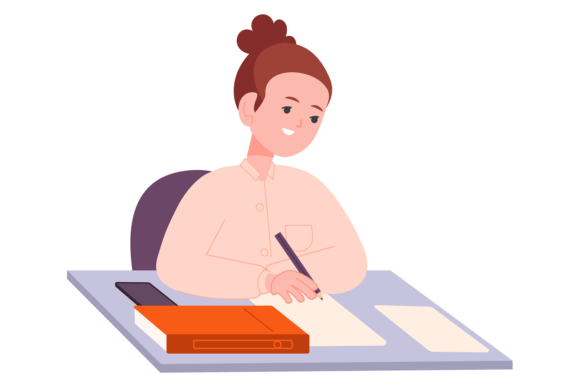 Kid Doing Homework Illustration: A Versatile Graphic for Modern Branding