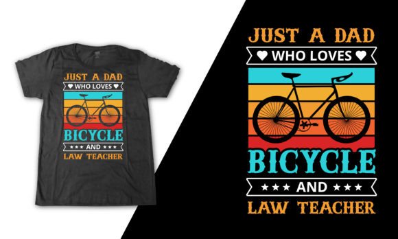 Law Teacher Bicycle Dad Lettering Shirt – A Creative Design Asset for Print-on-Demand Projects