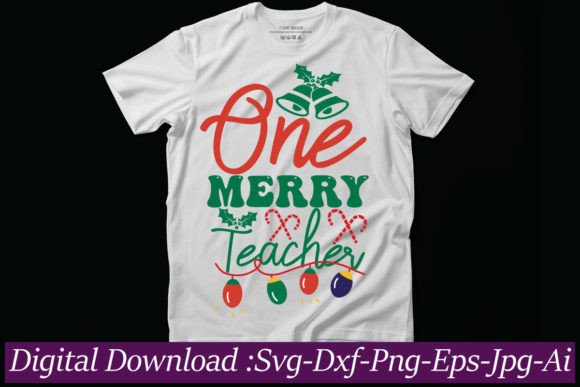 One Merry Teacher T-Shirt Design: A Versatile Graphic for Branding and Marketing