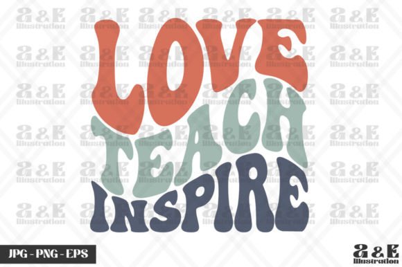 Retro Love Teach Inspire Teacher