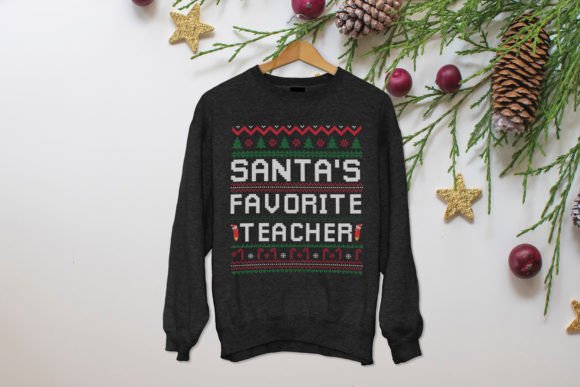 Santas Favorite Teacher T-shirt Graphics