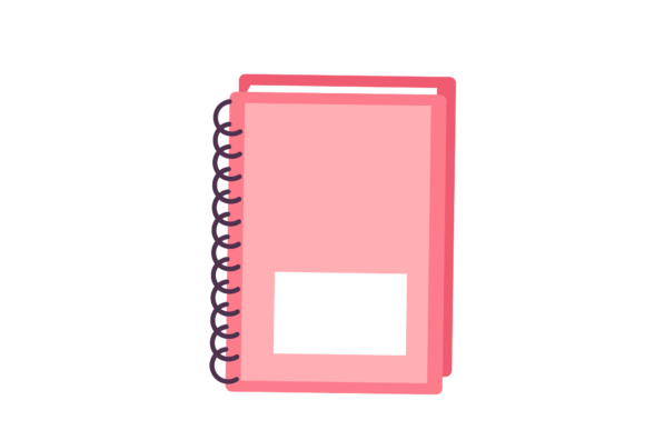 School Pink Book Note Icon Graphics and Icons