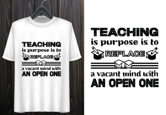 Teacher Day T-Shirt Design Black-White Graphics