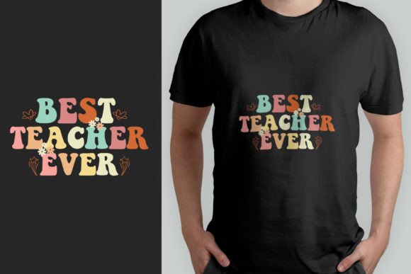 Teacher Retro Wavy T-Shirt Design: A Versatile Graphic for Local Branding